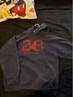 Disneyland Hoodie Men 28 Resort Mickey Mouse Blue Sweater
