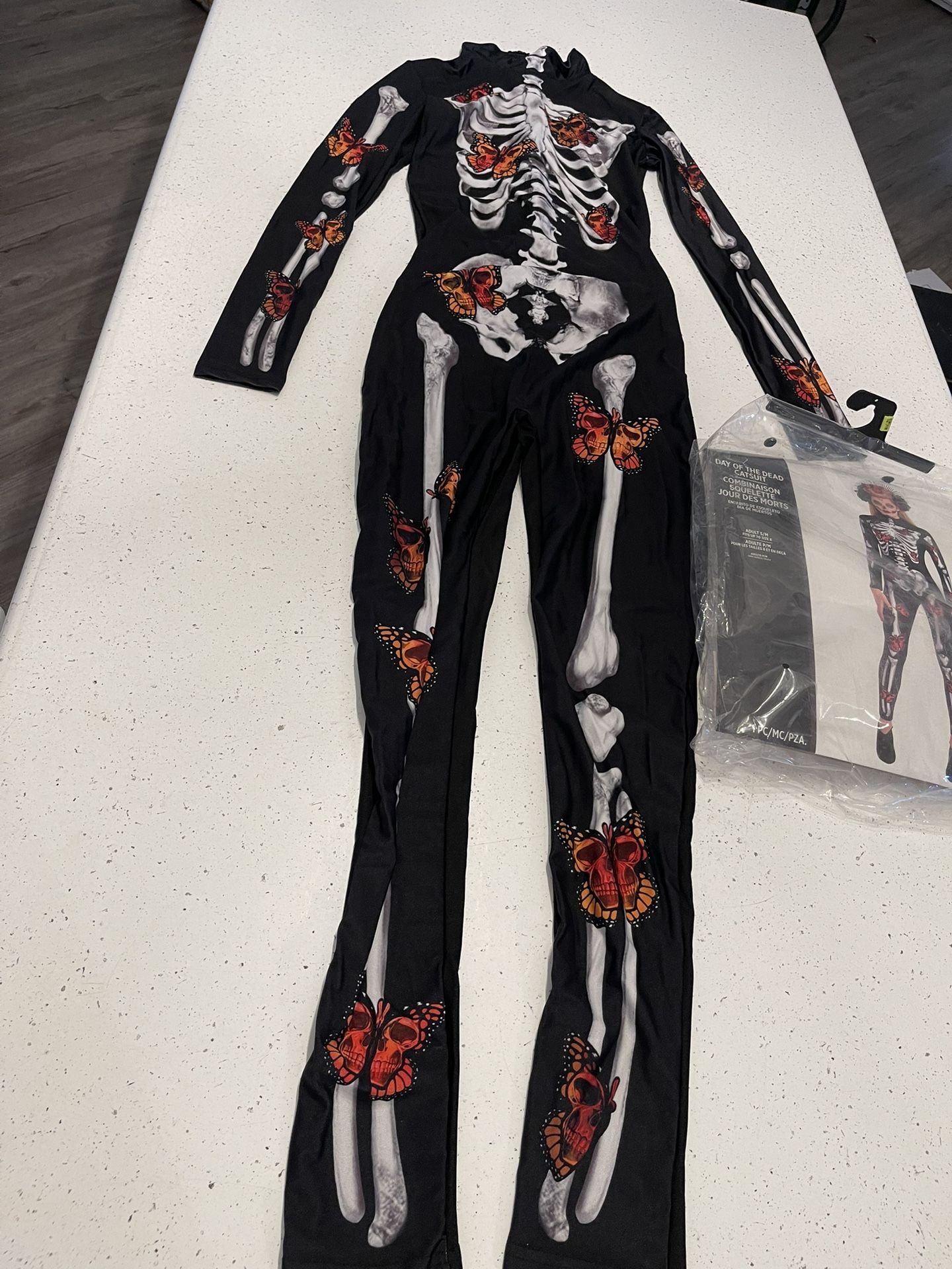 Day Of The Dead Catsuit Women’s Size S M Small Medium