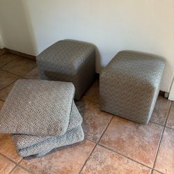 Crate and Barrel stools and cushions