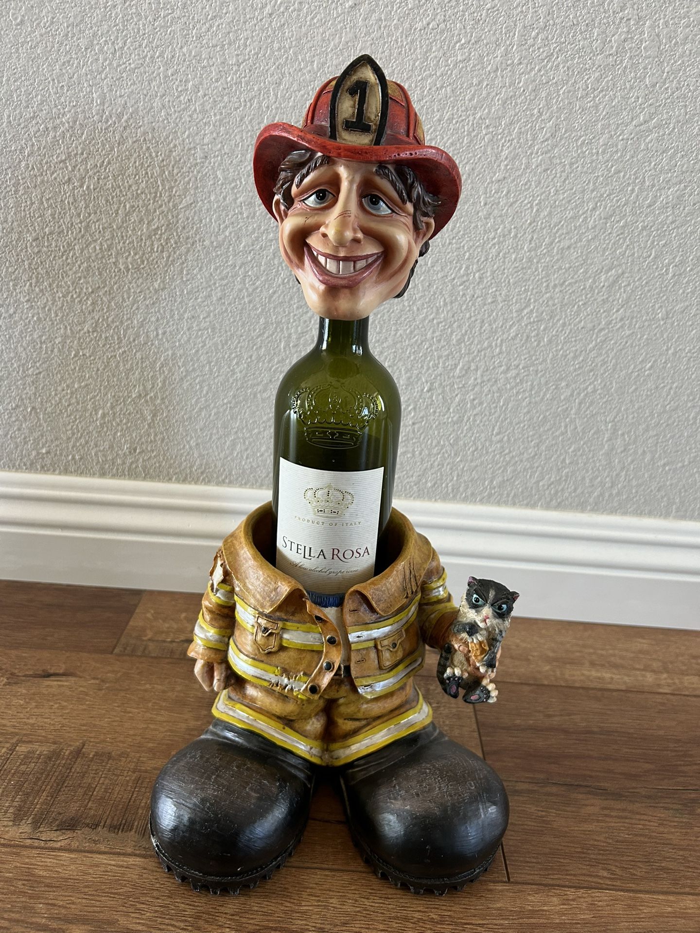 Fireman Stomper Wine Bottle Holder 