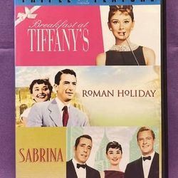 Audrey Hepburn DVD Triple Feature Breakfast at Tiffany’s Roman Holiday Sabrina 
