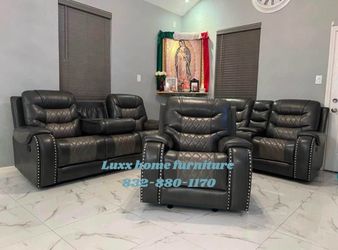 Reclining sofa gray