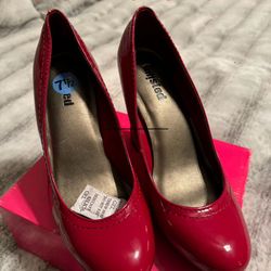 Red Chunky Heel