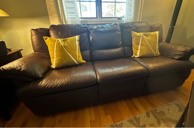 Natuzzi brown leather couch