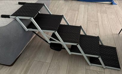 Folding Pet Stairs Ramp with Aluminum Frame