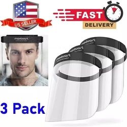 Safety Full Face Shield Reusable Mask Washable Protection Cover - 3 Pack