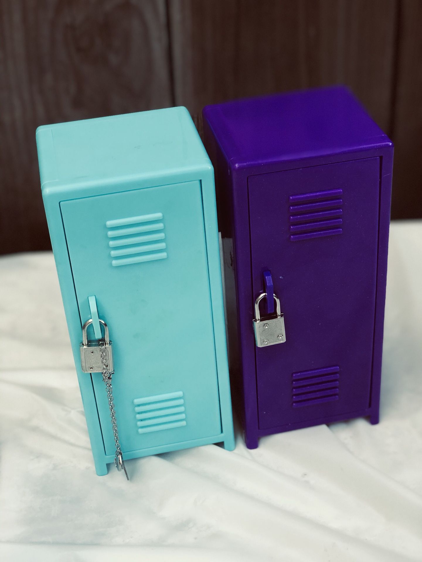 Purple and blue lockers