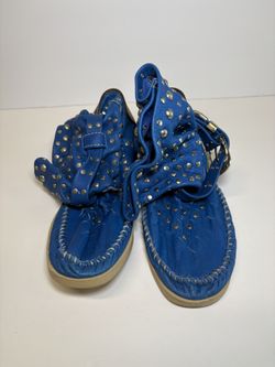 Hector Riccione Blue Leather Boots – Size 7 (Used, Good Condition) 🔵👢