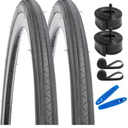 2-PCS 27x1 1/4 (32-630) Road Bike Tires and 27" Heavy Duty Bike Tubes *NEW*