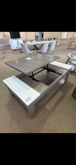 Lift Top Coffee Table with Accent Marble Top