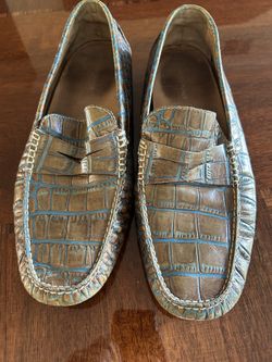 Paul J Pliner size 11 1/2 leather designer men’s shoes gray