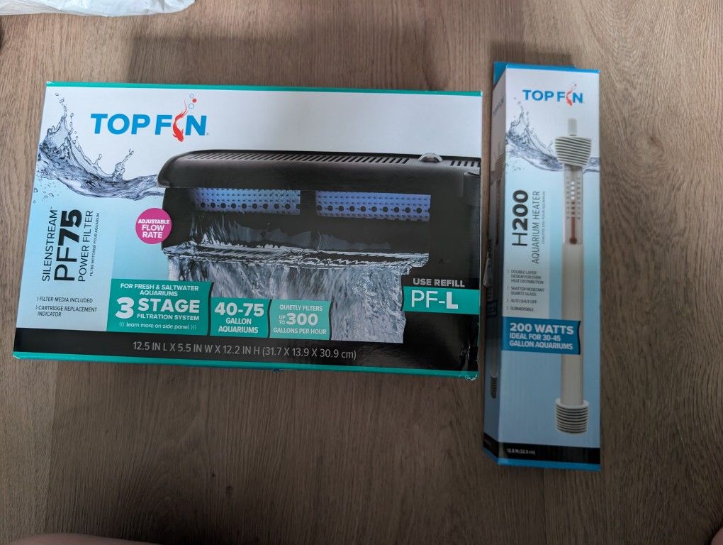 Topfin Brand New Heater And filter