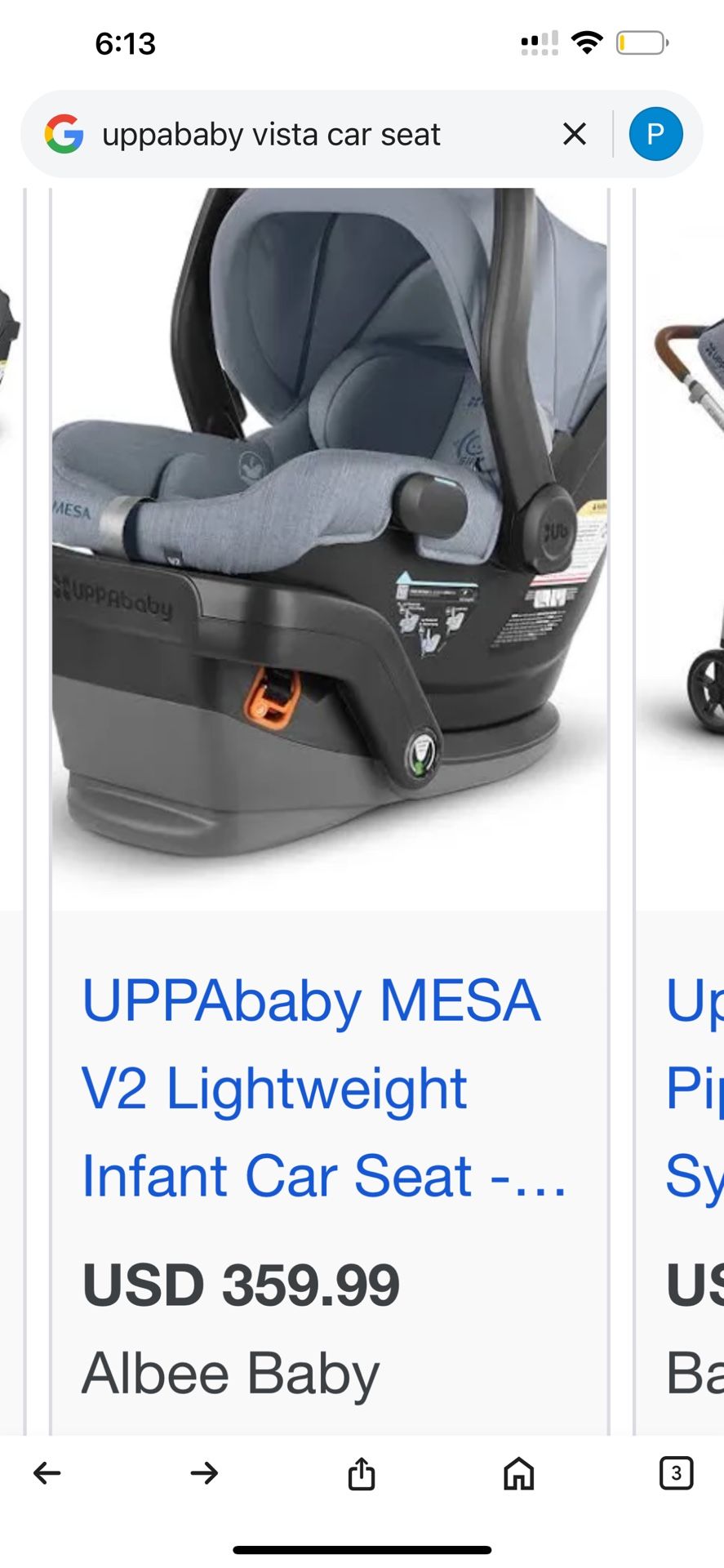 UPPA BABY MESA CARSEAT INFANT 