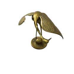 Vintage brass crane bird statue