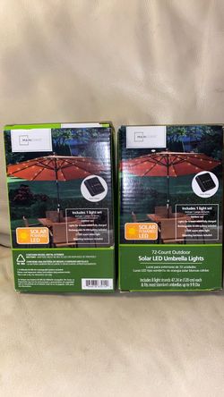 Mainstays 72-Count Solar LED Umbrella Lights (2-Pack)