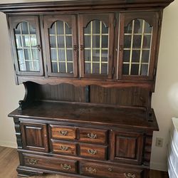 Antique Two Piece Wooden Hutch