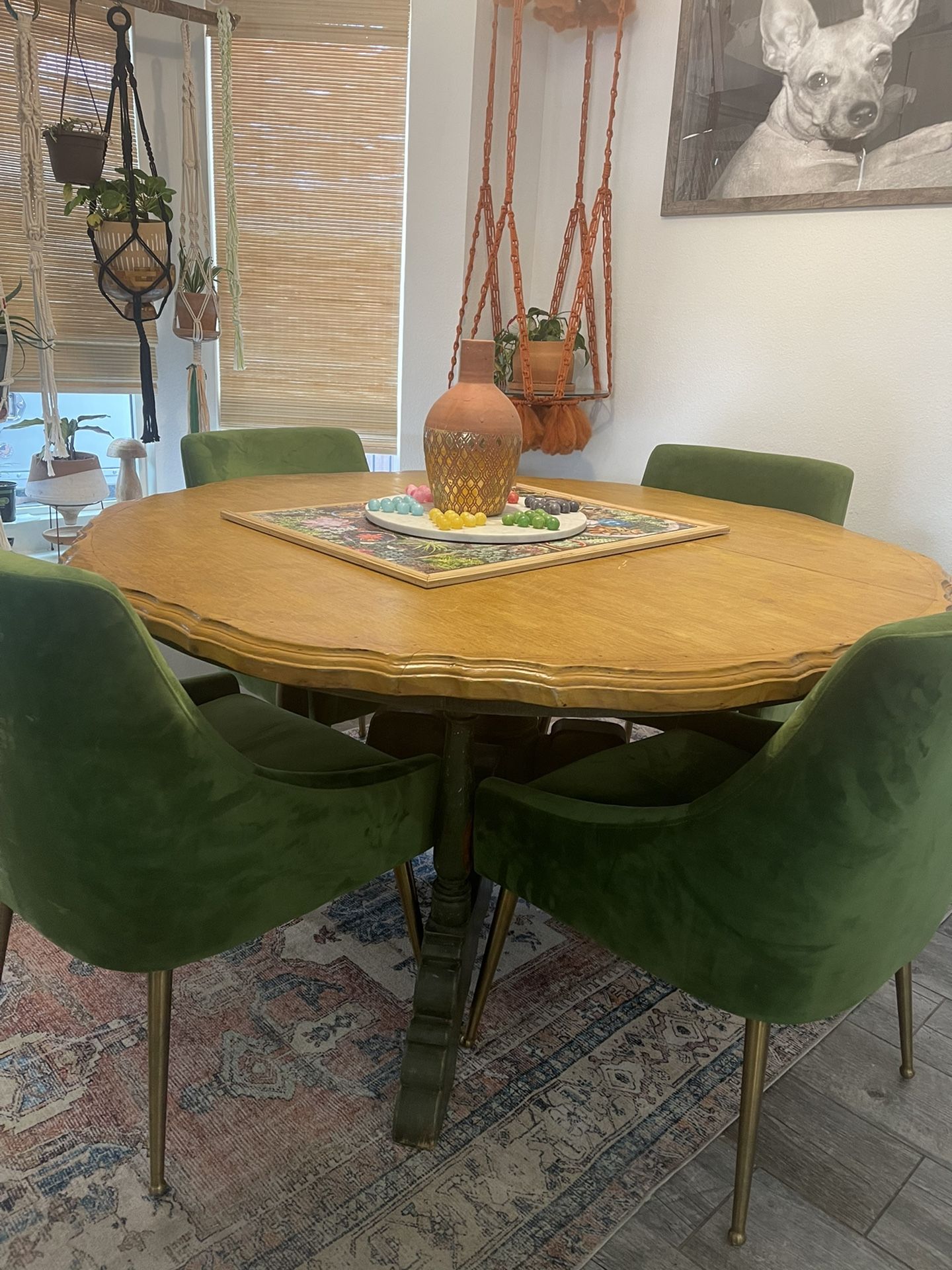 Rustic Wood Round Dining Table