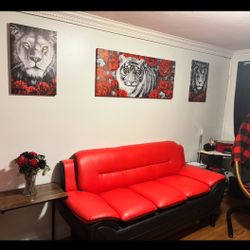 Red Leather Couches 