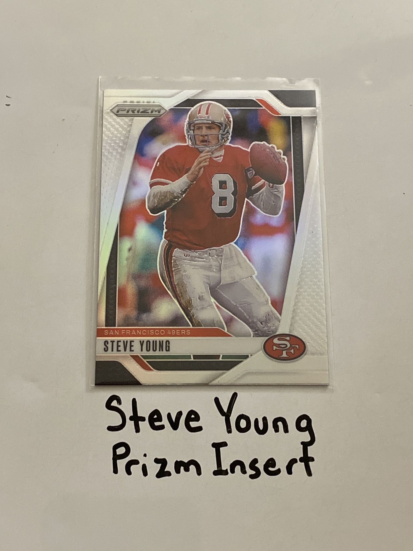 Steve Young San Francisco 49ers Hall of Fame QB Prizm Short Print Insert Card.