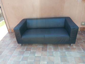 Black leather couch free delivery