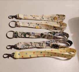 Skinny floral fabric wristlet keychain $5 each