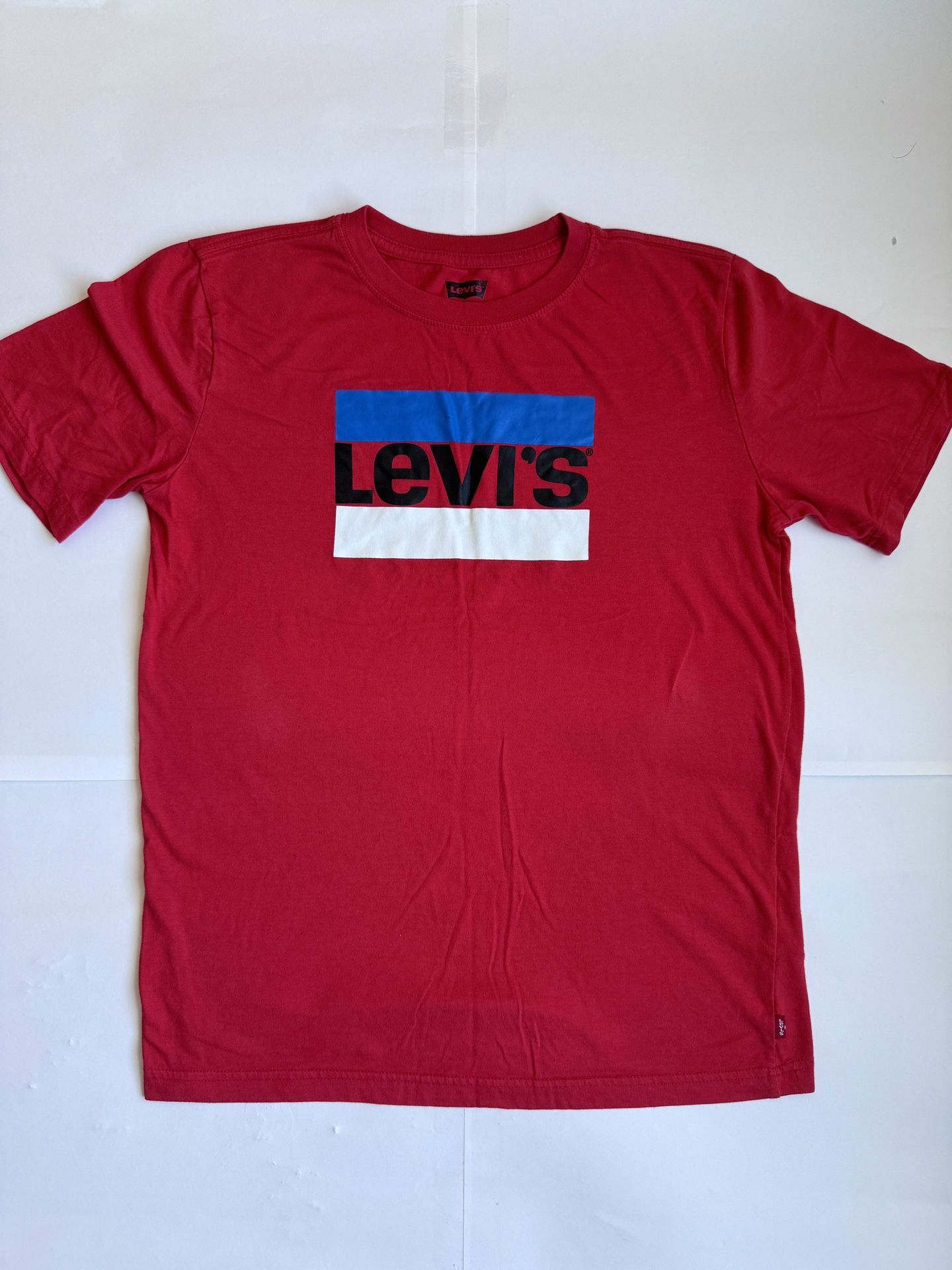 Unisex Boys Levi’s Athletic Tee Red Short Sleeve Fit Extra Large