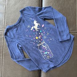 Jumping Beans - Blue Long Sleeve Unicorn Tee