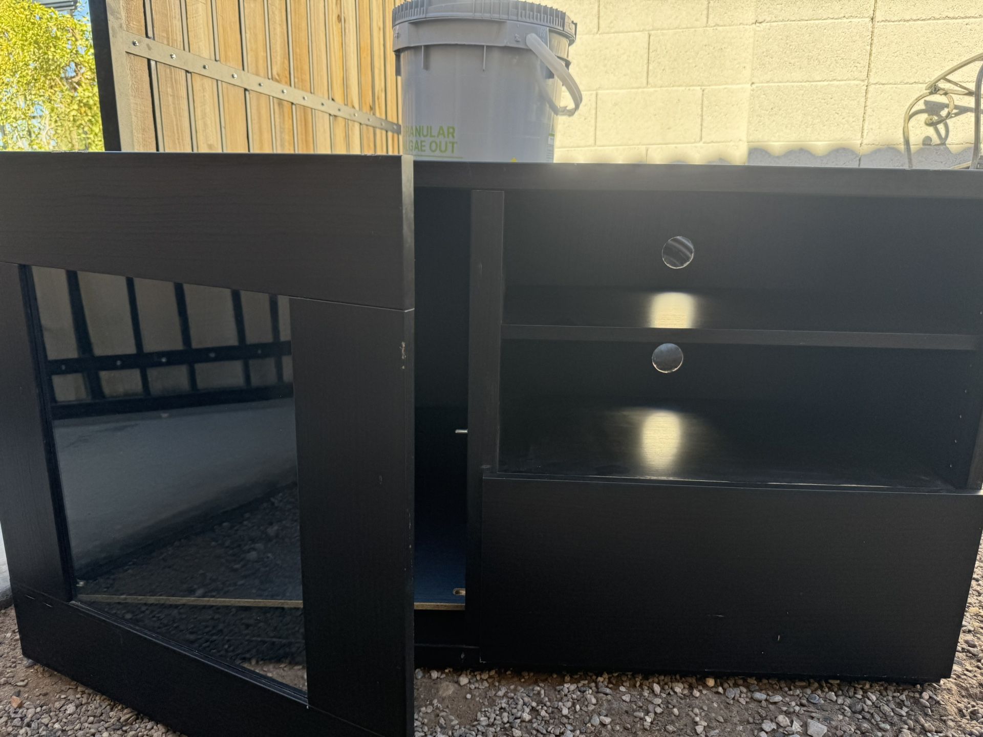 Media Cabinet with Glass Front Door & Adjustable Shelves