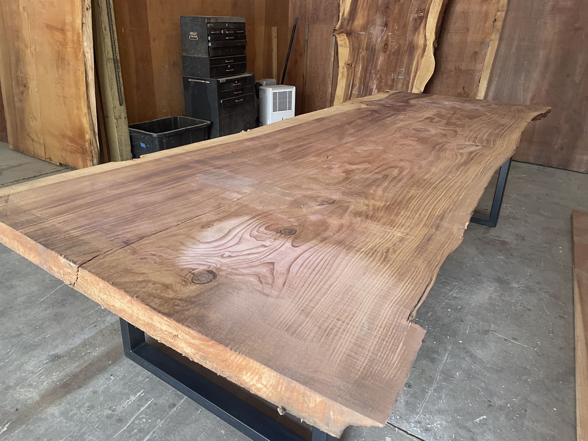 Big Live Edge Redwood Dining Table. Free Delivery