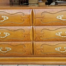 French Burl Wood Dresser 