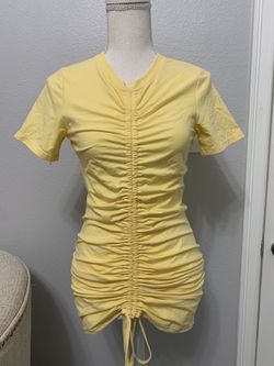 Yellow ruched dress