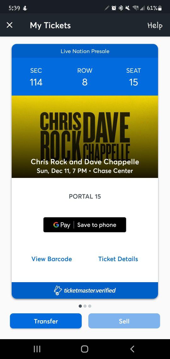 Dave Chappelle Chris Rock Comedy Tour Ticket
