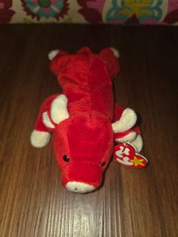 Ty Beanie Baby Red Bull Plush with Tag (Snort)