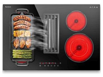 Karinear 36 inch Downdraft Electric Cooktop 7400W with Ventilation System