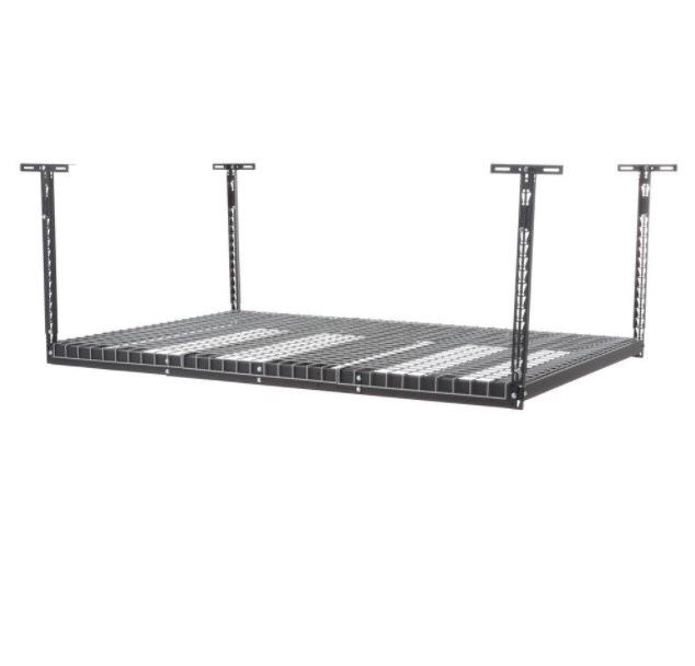 Husky 42 in. H x 96 in. W x 32 in. D Adjustable Height Ceiling Mount Garage Rack