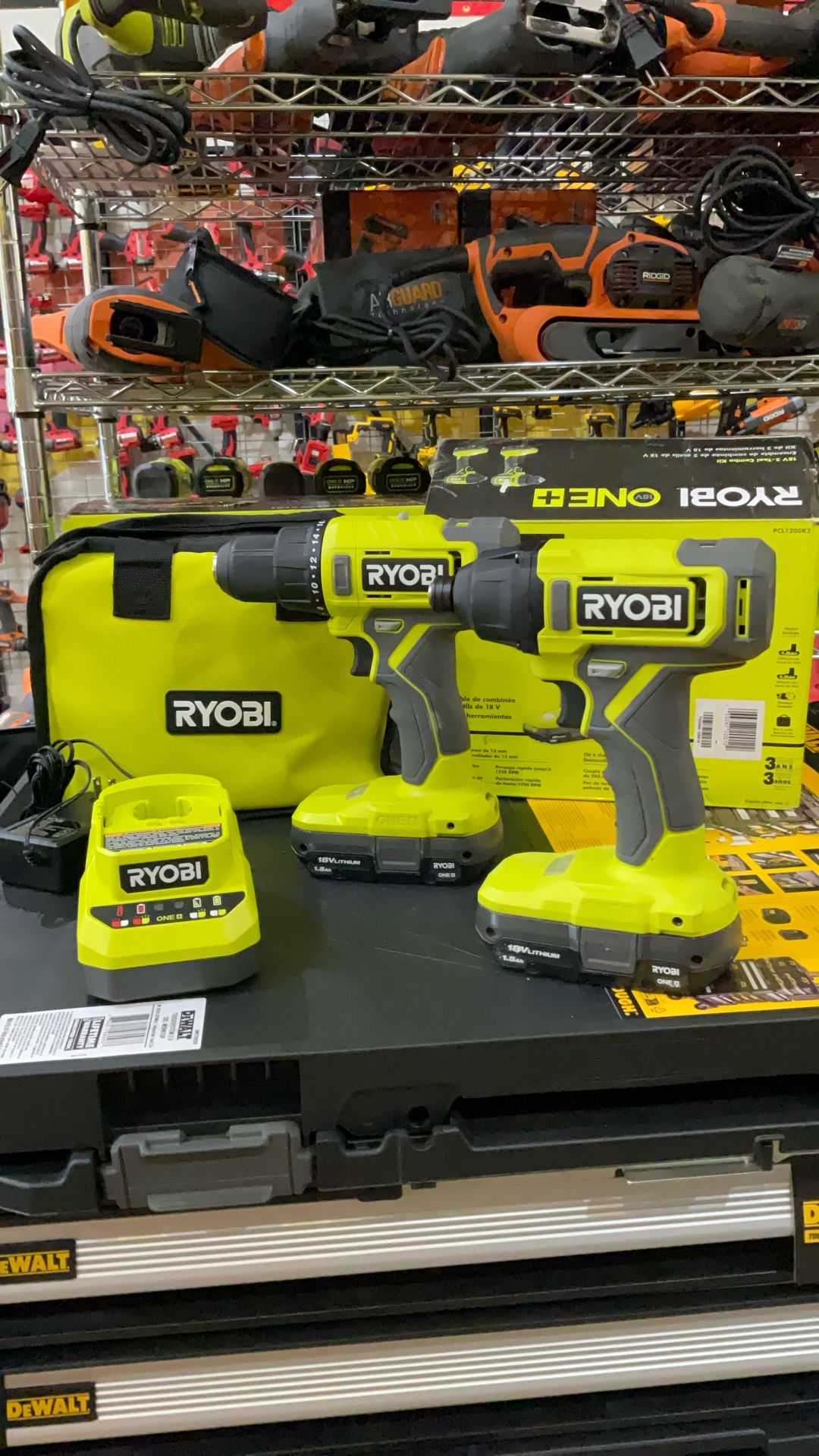 RYOBI ONE+ 18V Cordless Tool Combo Kit with Drill/Driver, Impact