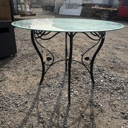 Cast Iron Outdoor Table With Glass Top