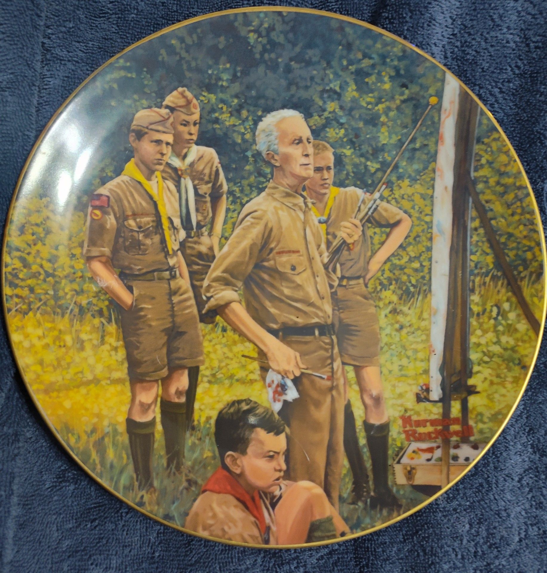 Gorham Fine China - "Beyond the Easel", Norman Rockwell Boy Scout Plate #5152 of 17,500