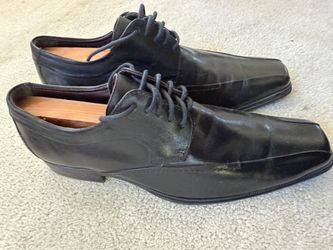Democrata Black Leather Bicycle Toe Dress Shoes (Size 9.5)