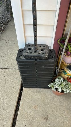 120 lb weight stack - 12 - ten lb plates plus one 5