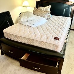 Queen Bed Frame With Storage Drawers 