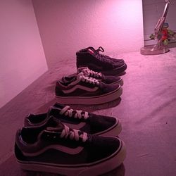 3 Pairs Of Vans Womens Size 6 