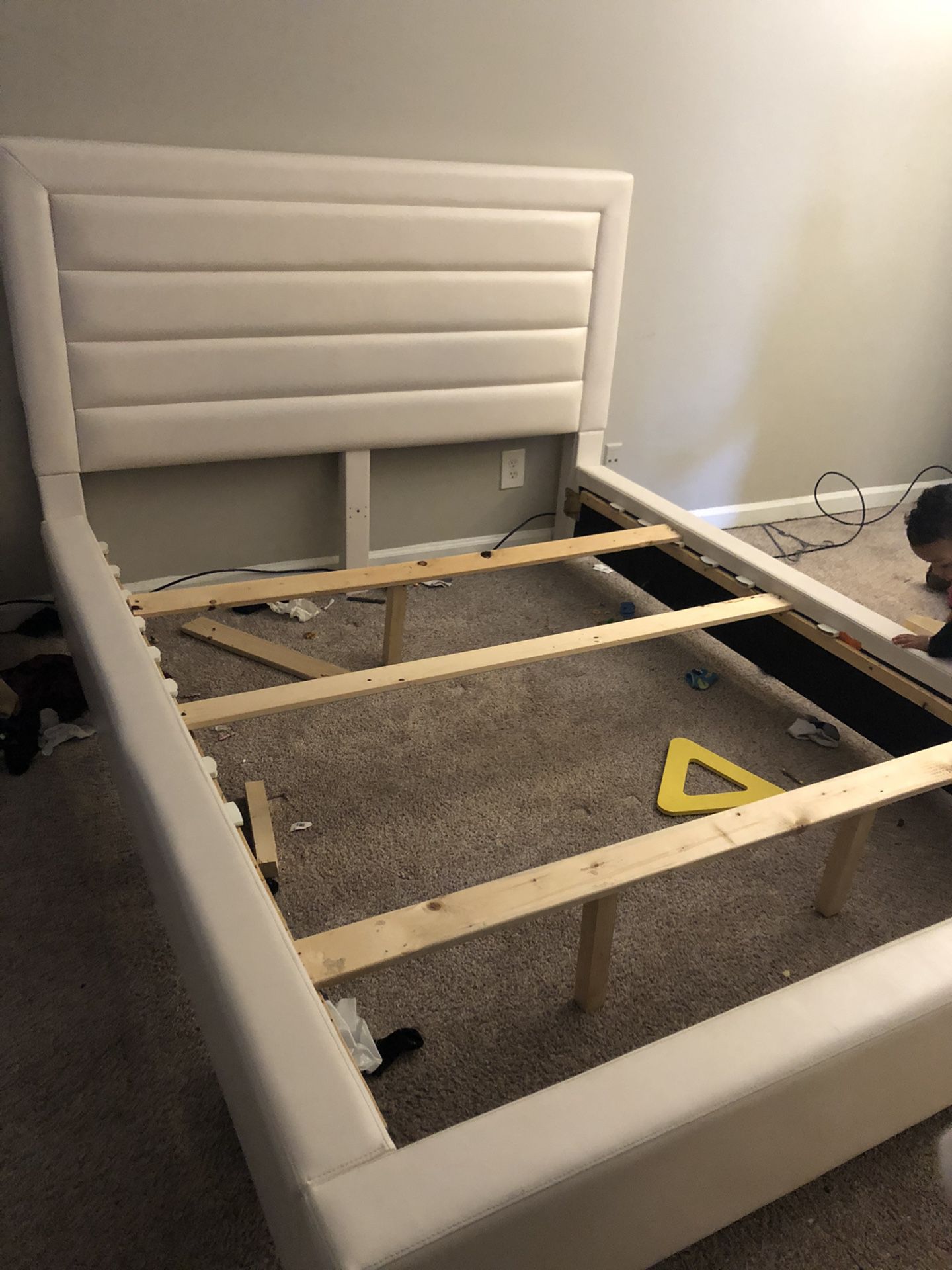 Queen platform bed frame $100 firm. Don’t offer less