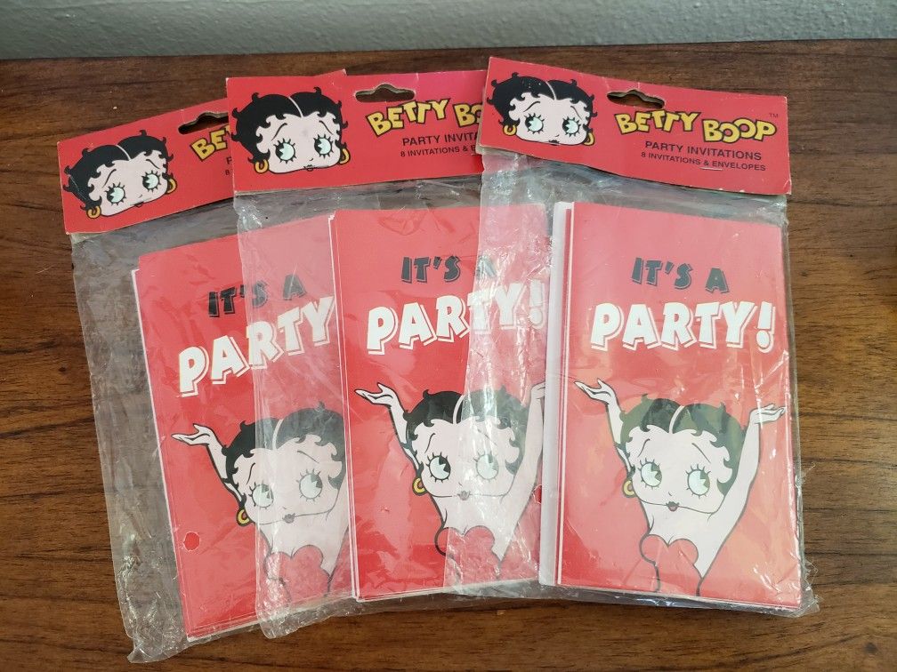 24 Vintage Betty Boop Party Invitations