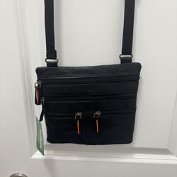 New Black Small Purse W/ 5 Zipper Pockets