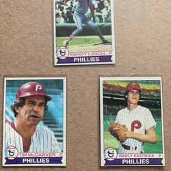 Set Of 3 1979 Topps Phillies Baseball Cards