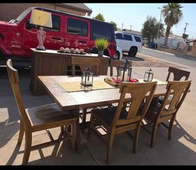 84" Dining Room Set With 6 Chairs 🌱