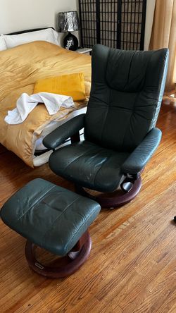 Vintage Ekornes Stressless Leather Recliner Chair Luxury Furniture Norway MCM