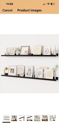 Black 48” Floating Shelf