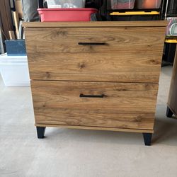 2 Drawer Walnut Storage Cabinet